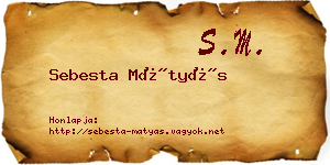Sebesta Mátyás névjegykártya